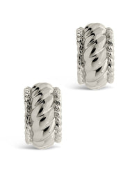 Kalina Quilted Huggie Hoop Earrings - Sterling Forever