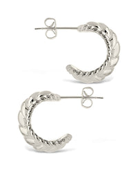 Kalina Quilted Huggie Hoop Earrings - Sterling Forever