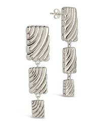 Haydée Triple Textured Drop Stud Earrings - Sterling Forever