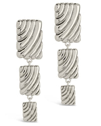 Haydée Triple Textured Drop Stud Earrings - Sterling Forever