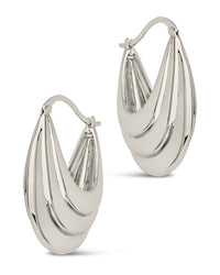 Elodie Textured Statement Hoop Earrings - Sterling Forever
