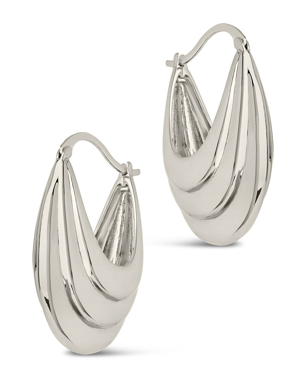 Elodie Textured Statement Hoop Earrings - Sterling Forever