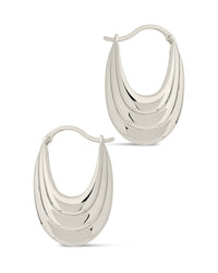 Elodie Textured Statement Hoop Earrings - Sterling Forever