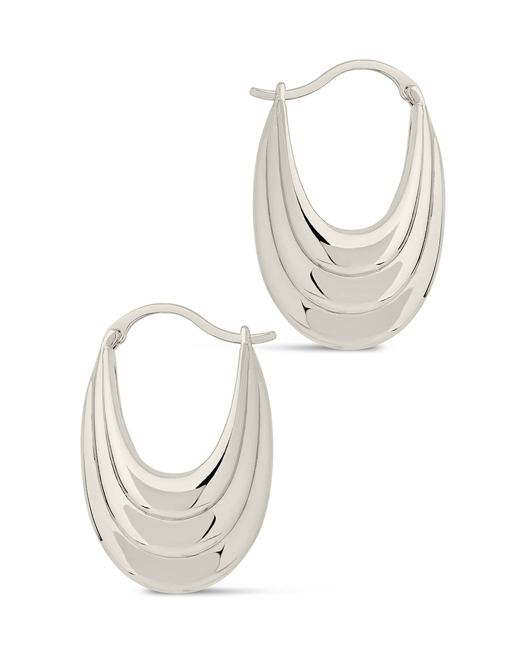Elodie Textured Statement Hoop Earrings - Sterling Forever