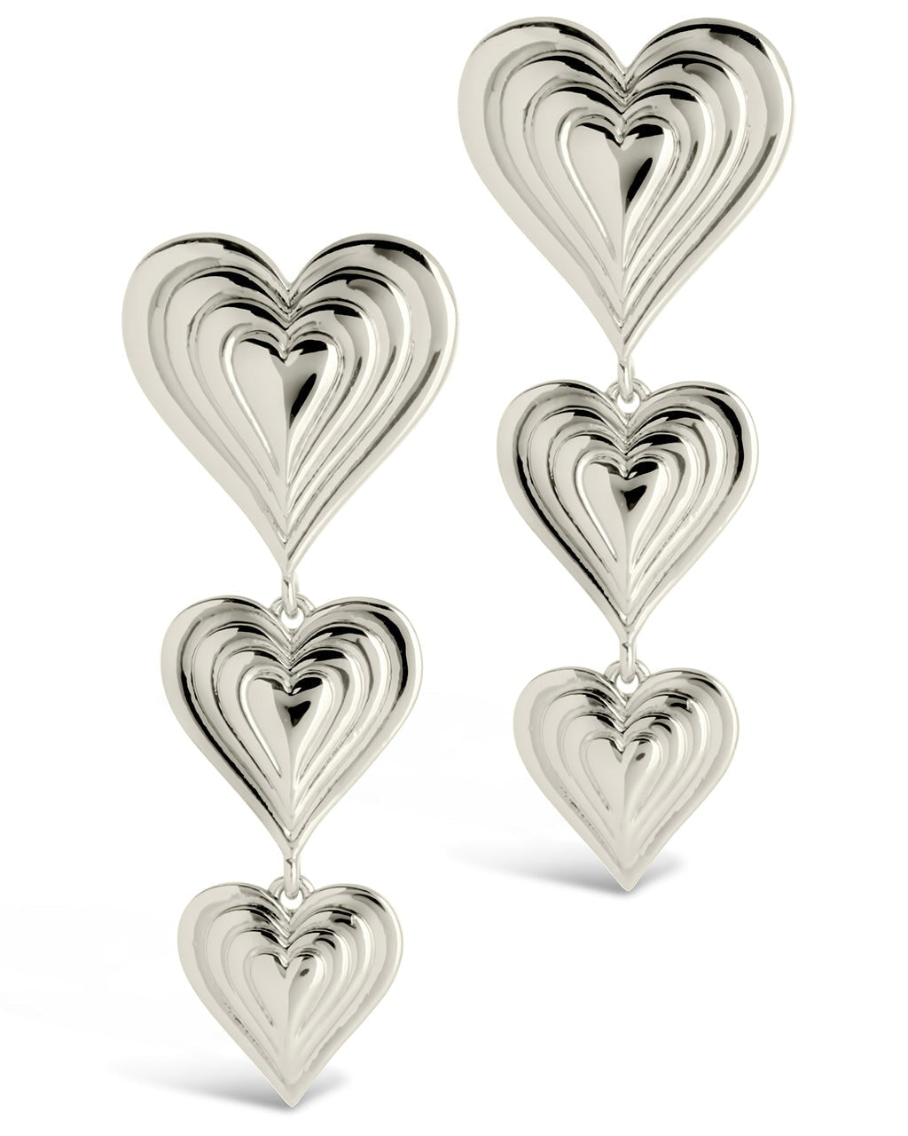 Beating Heart Drop Studs Earring Sterling Forever 