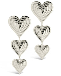 Beating Heart Drop Stud Earrings - Sterling Forever