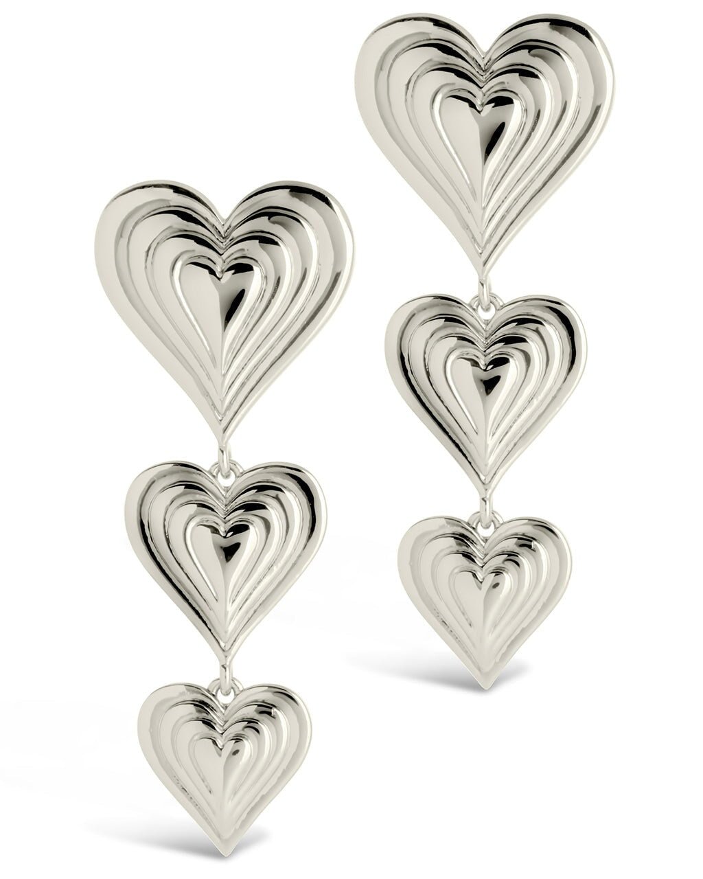 Beating Heart Drop Stud Earrings - Sterling Forever