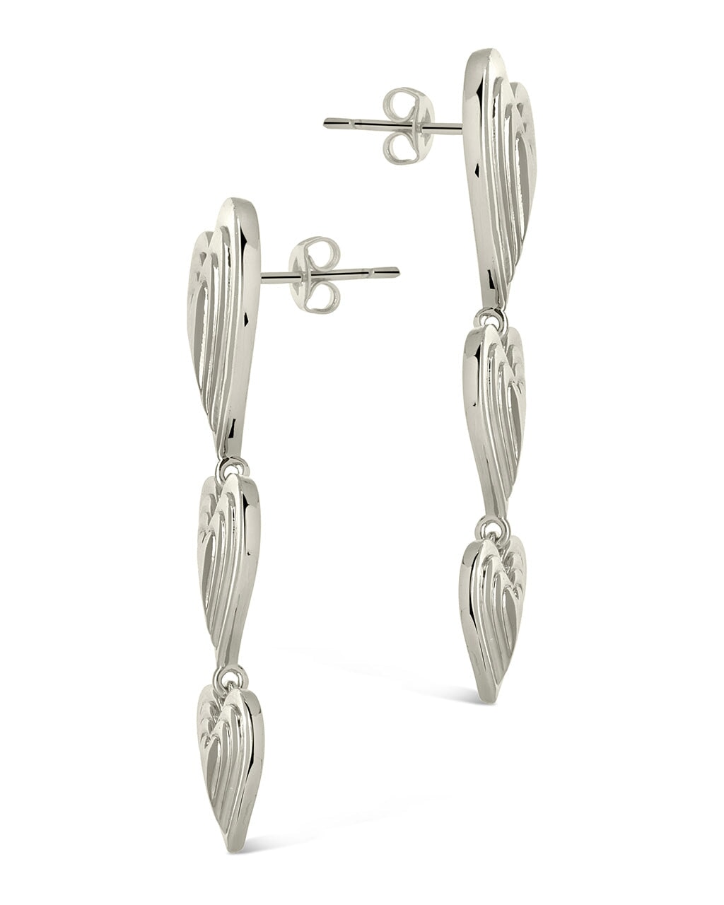 Beating Heart Drop Stud Earrings - Sterling Forever