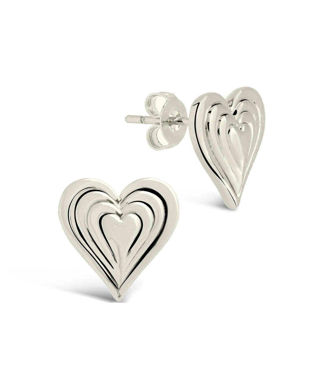 Beating Heart Studs Earring Sterling Forever Silver 
