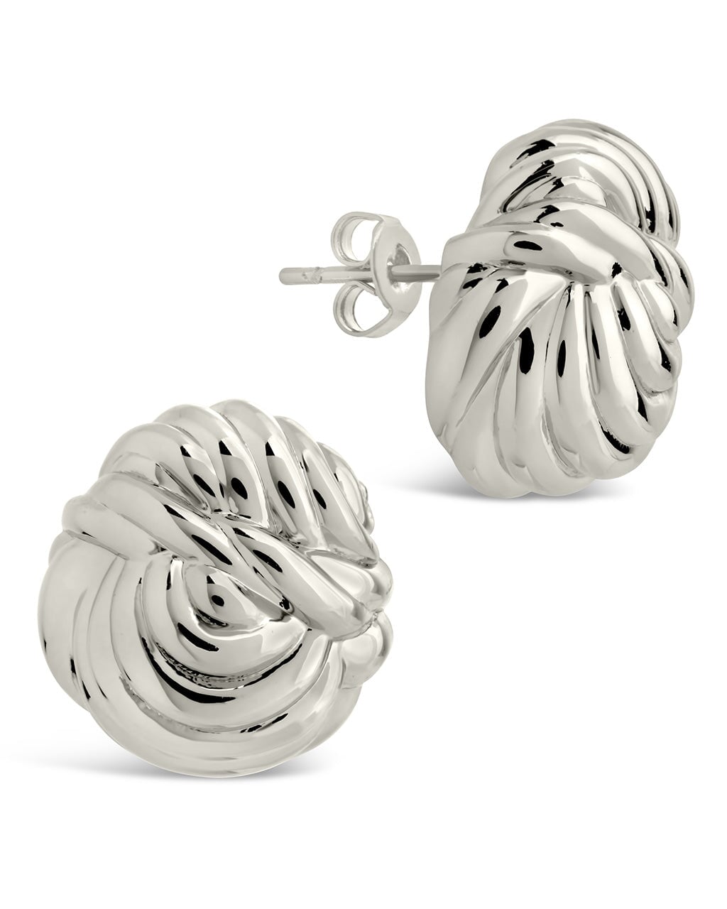 Brioche Twist Stud Earrings Earring Sterling Forever Silver 