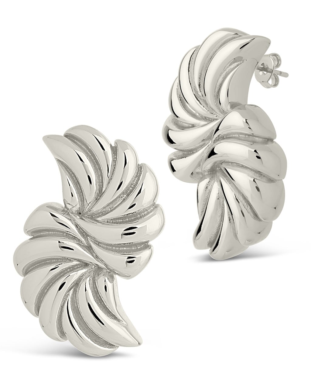 Twisted Croissant Stud Earrings Earring Sterling Forever Silver 