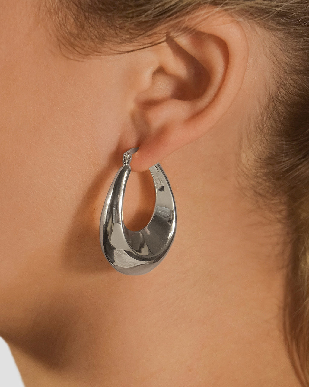 Autumn Elongated Tube Hoop Earrings