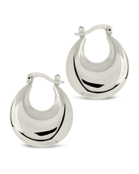 Brooklyn Chunky Tube Hoop Earrings - Sterling Forever