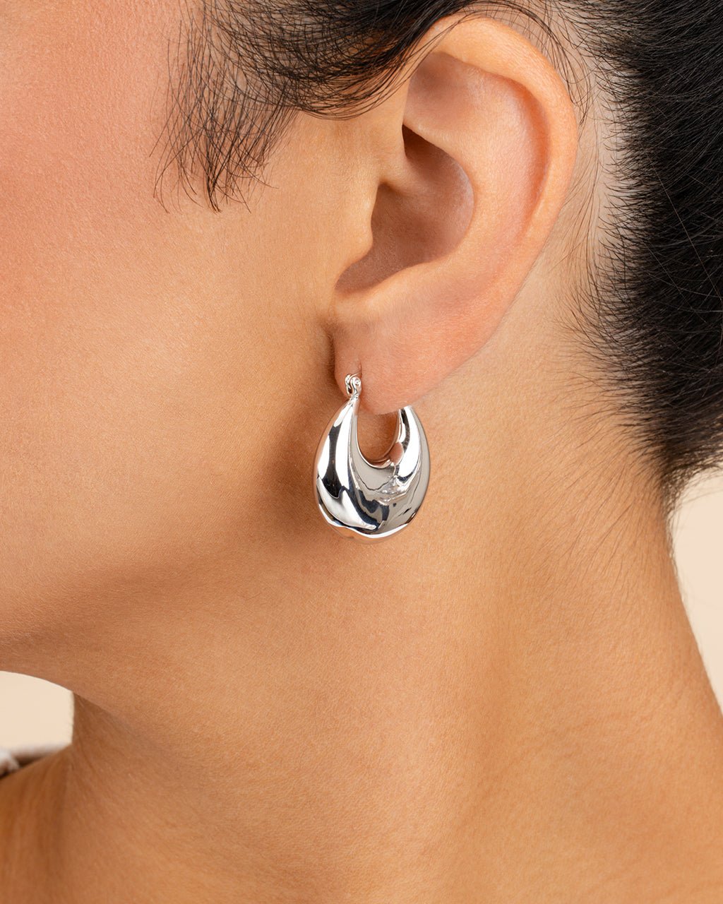 Brooklyn Chunky Tube Hoop Earrings - Sterling Forever