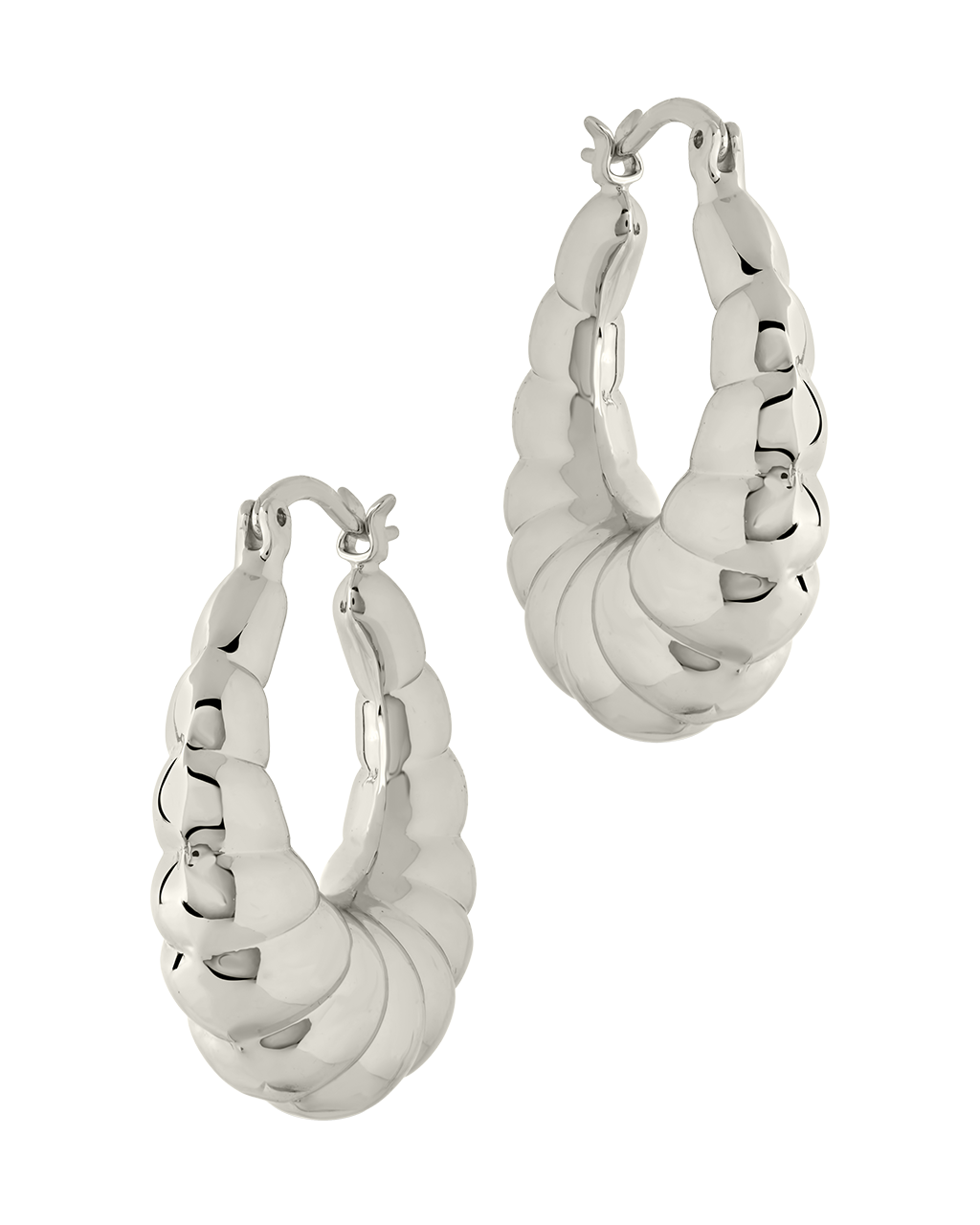 Melody Ribbed Oversized Hoop Earrings