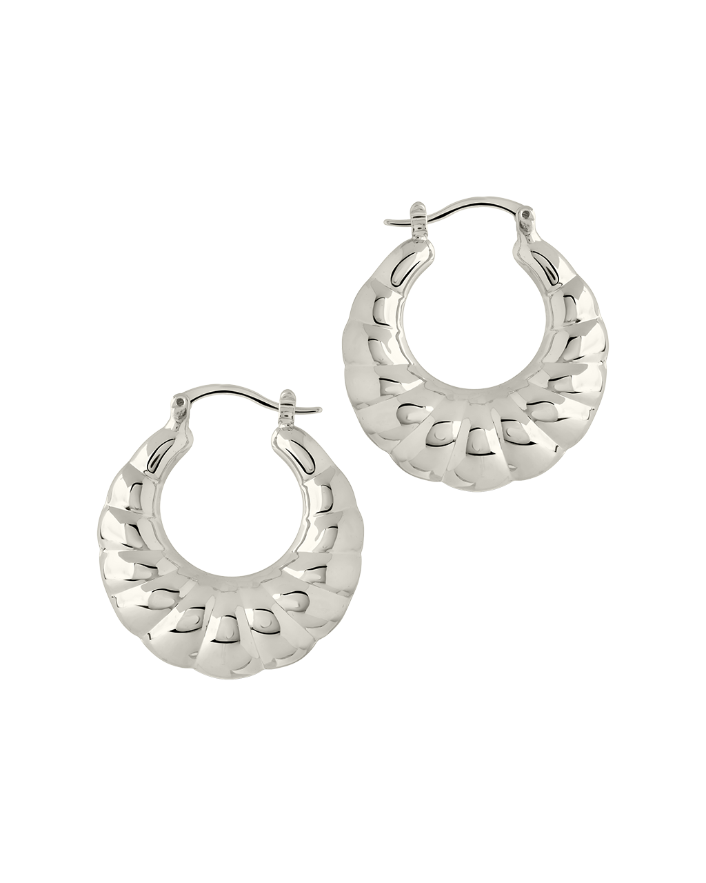 Melody Ribbed Oversized Hoop Earrings