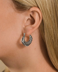 Darla Hammered Hoop Earrings - Sterling Forever