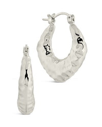Darla Hammered Hoop Earrings - Sterling Forever
