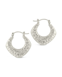 Darla Hammered Hoop Earrings - Sterling Forever