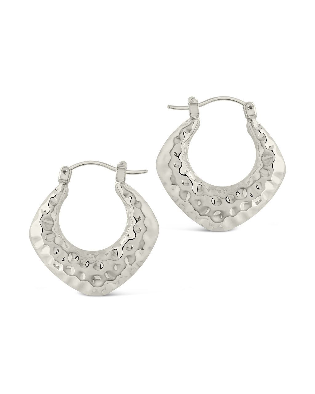 Darla Hammered Hoop Earrings - Sterling Forever