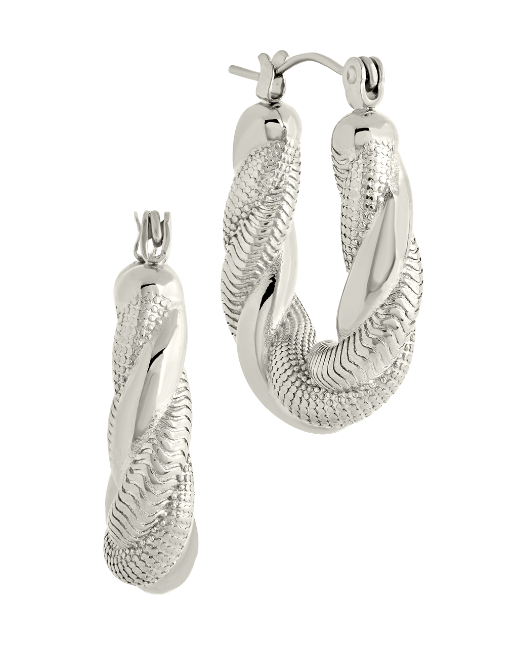 Cameron Textured Twist Tube Hoop Earrings