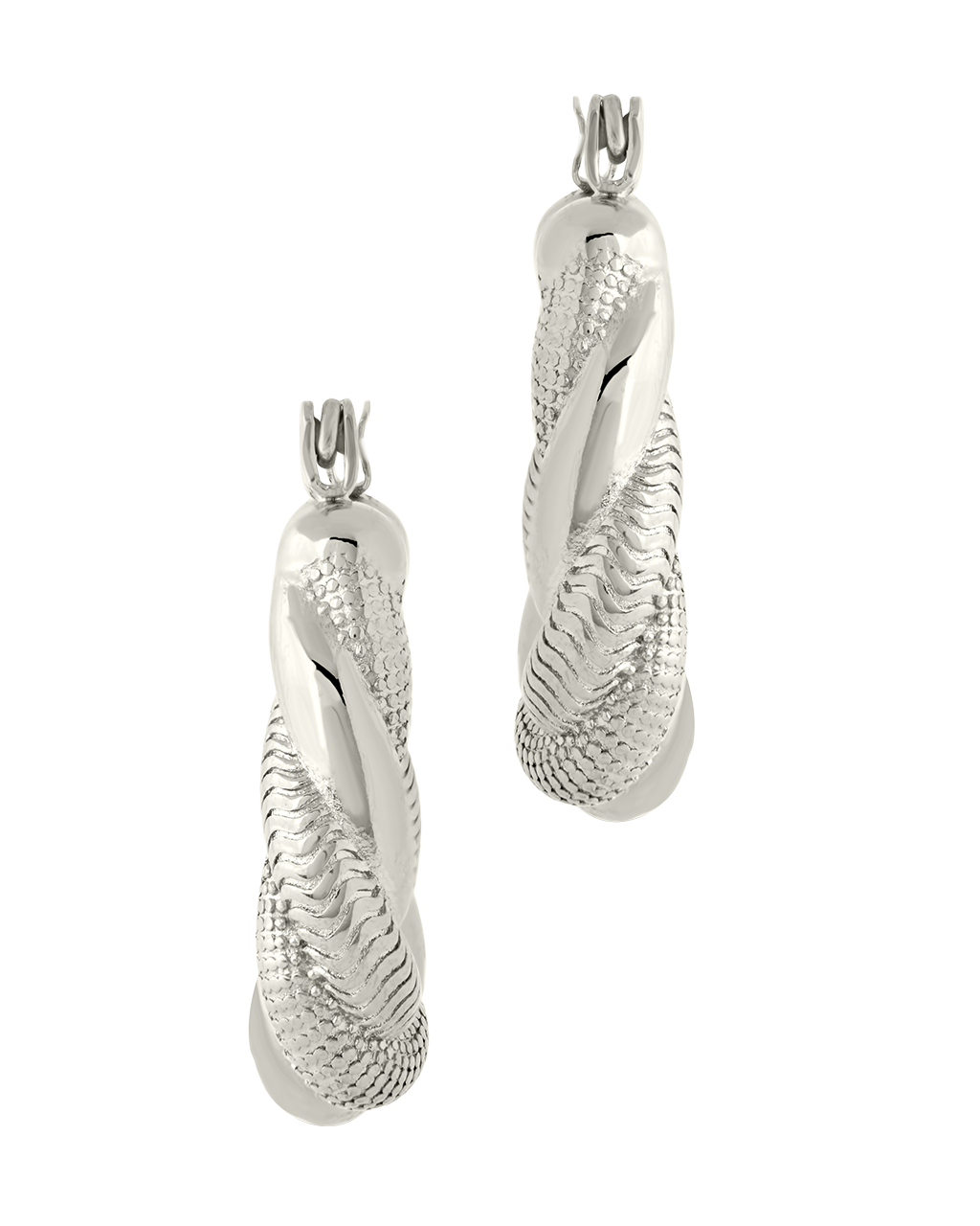 Cameron Textured Twist Tube Hoop Earrings