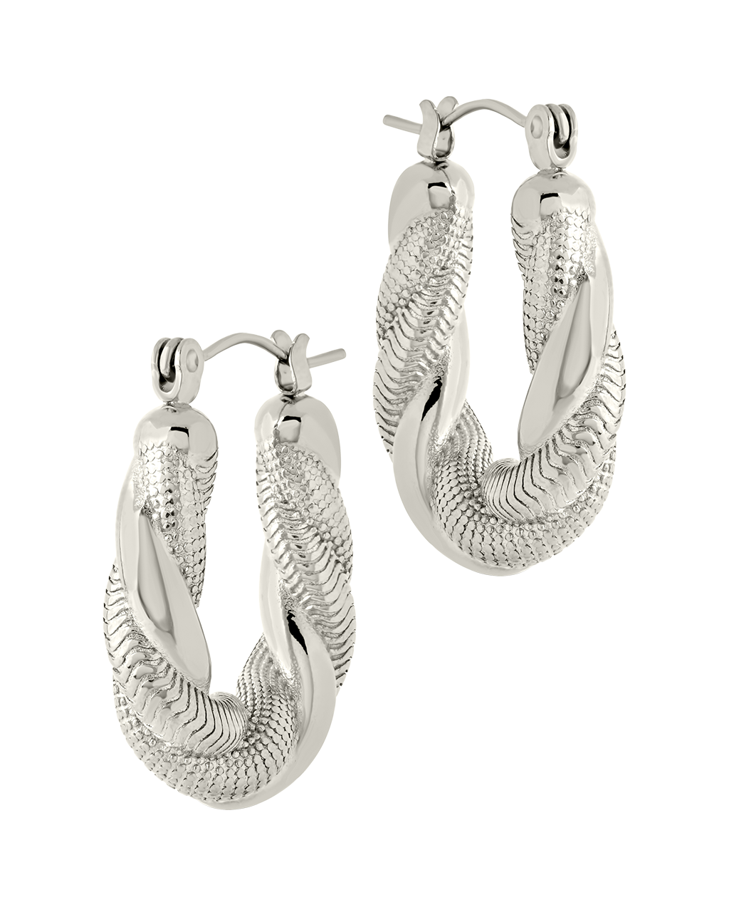 Cameron Textured Twist Tube Hoop Earrings