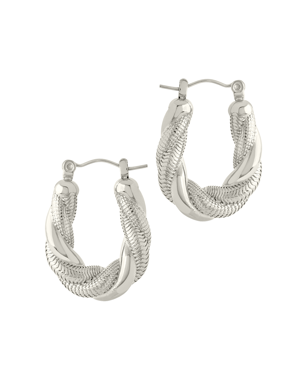 Cameron Textured Twist Tube Hoop Earrings