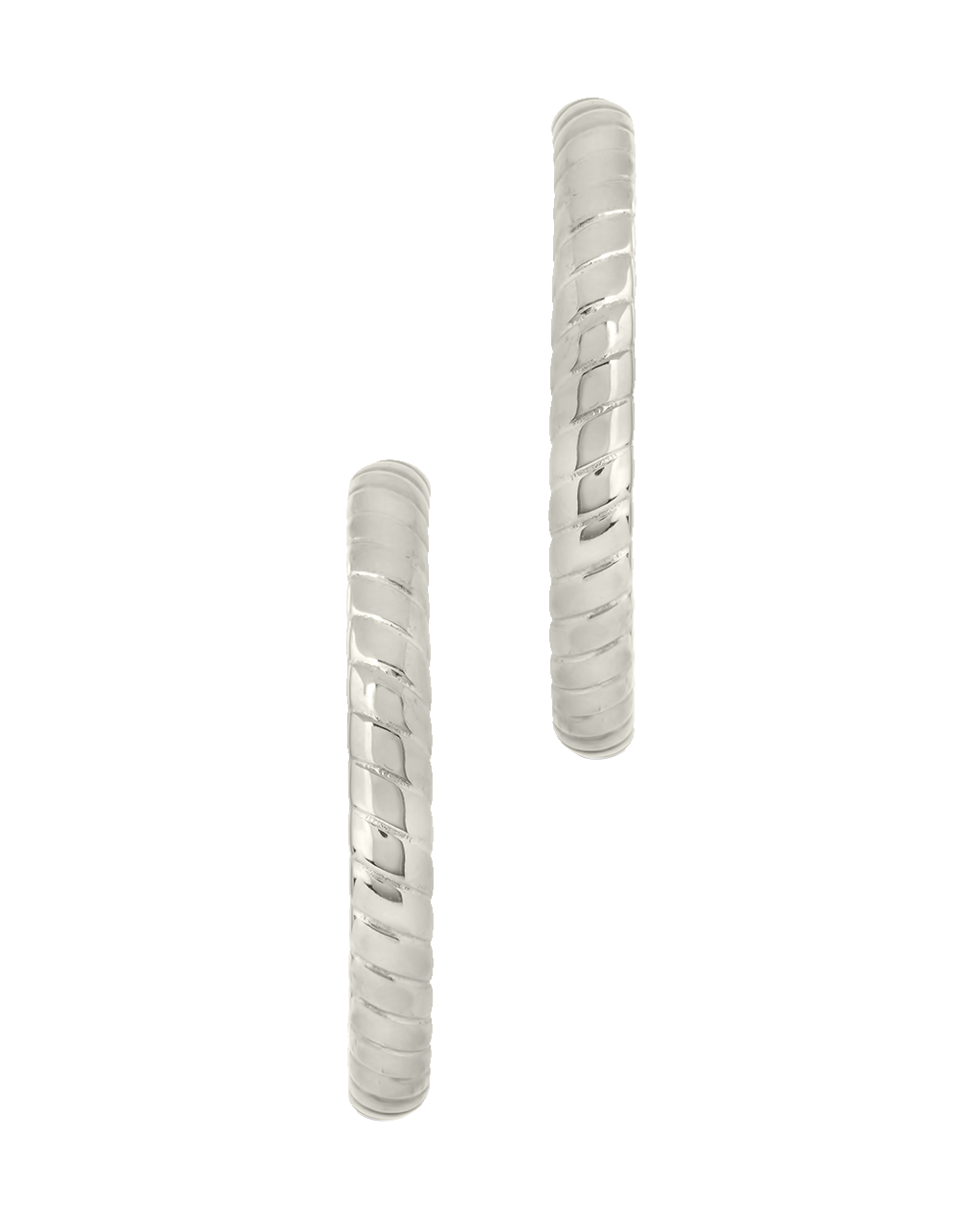 Everly Flat Herringbone Chain Hoop Earrings