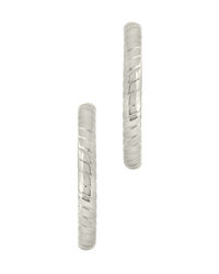 Everly Flat Herringbone Chain Hoop Earrings - Sterling Forever