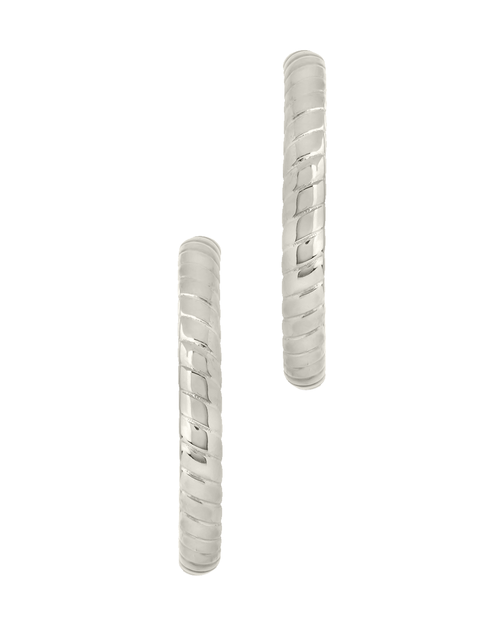 Everly Flat Herringbone Chain Hoop Earrings - Sterling Forever