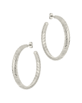 Everly Flat Herringbone Chain Hoop Earrings - Sterling Forever