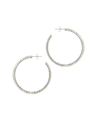 Everly Flat Herringbone Chain Hoop Earrings - Sterling Forever