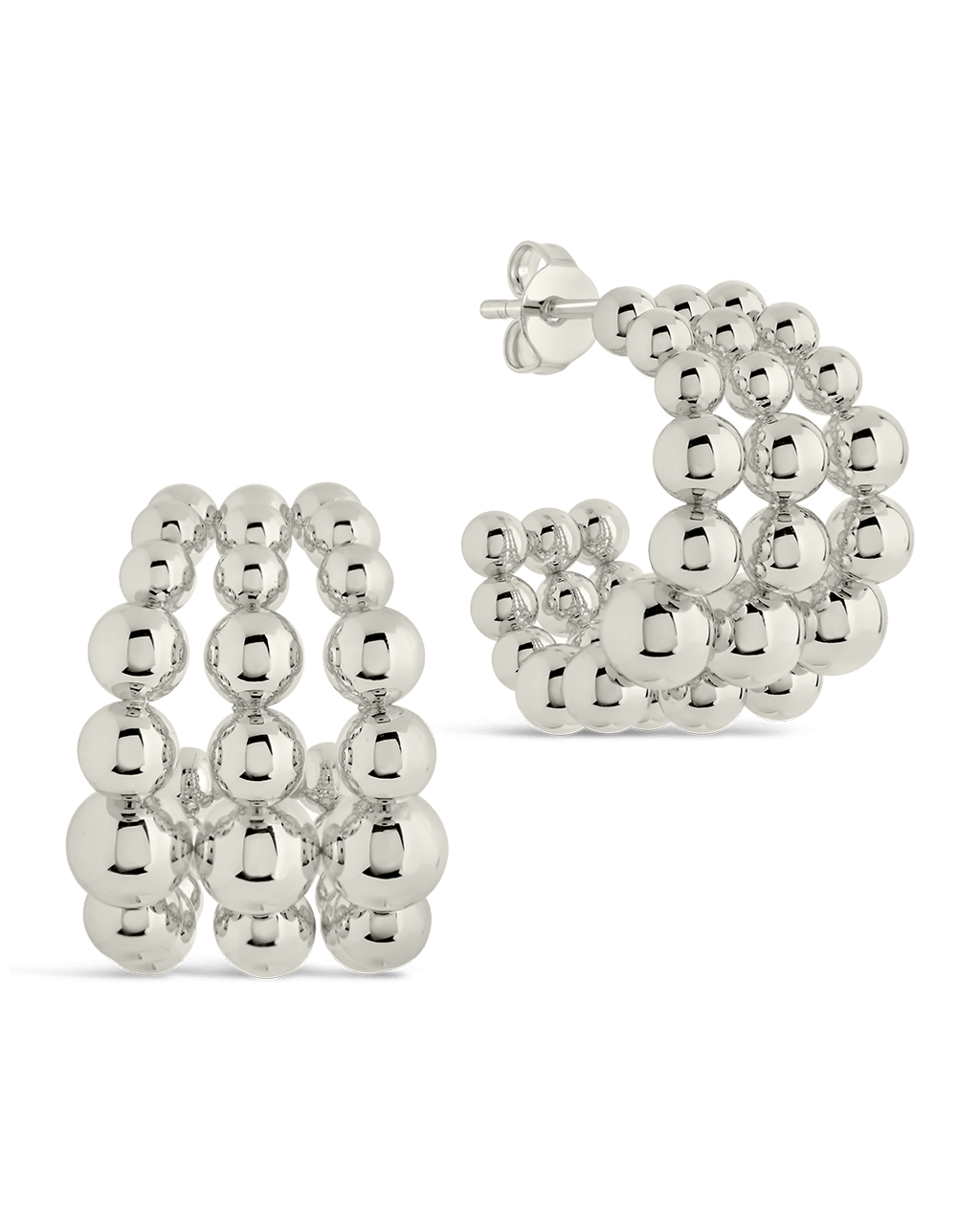 Bubble Sphere Trio Hoop Earrings - Sterling Forever