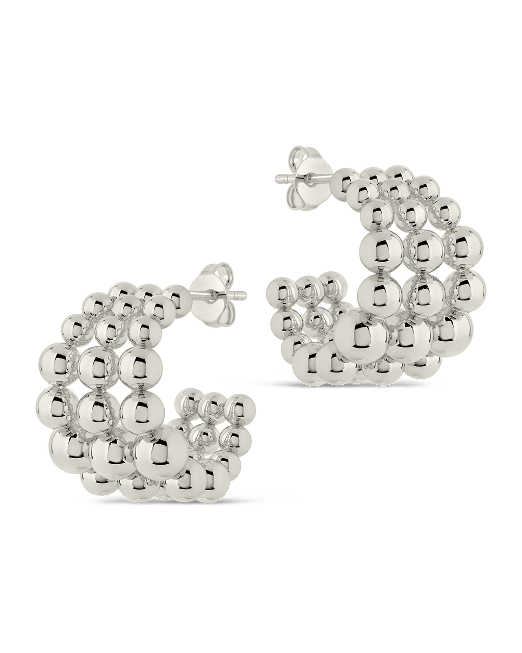 Bubble Sphere Trio Hoop Earrings - Sterling Forever