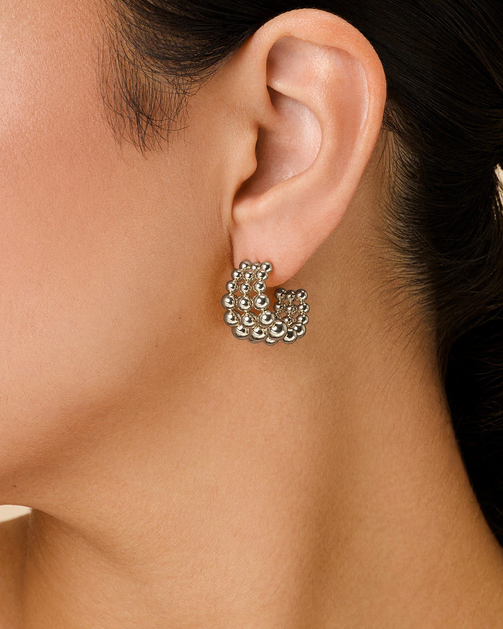 Bubble Sphere Trio Hoop Earrings