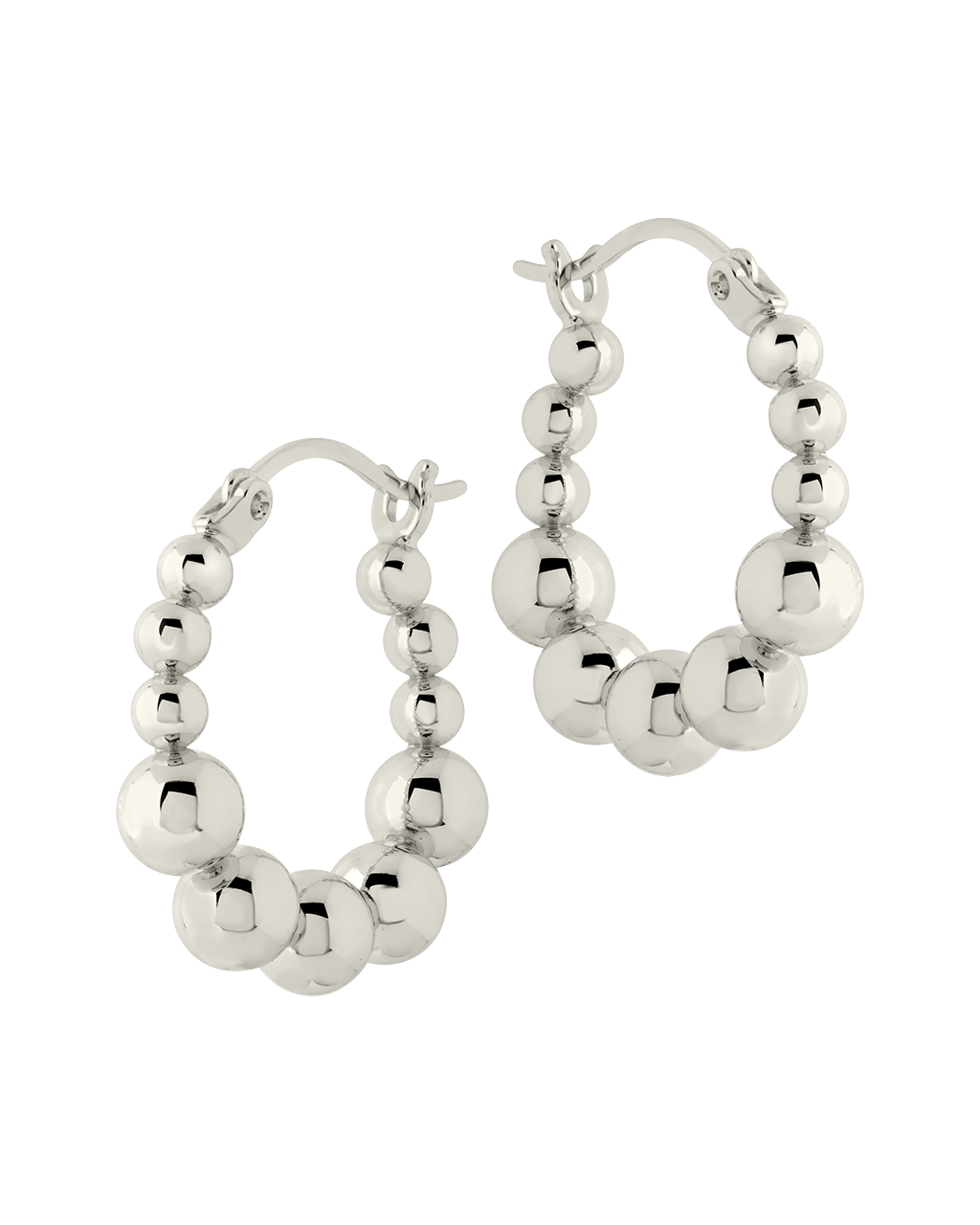 Graduated Bubble Sphere Hoop Earrings - Sterling Forever