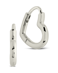 Elle Heart Micro Hoop Earrings - Sterling Forever