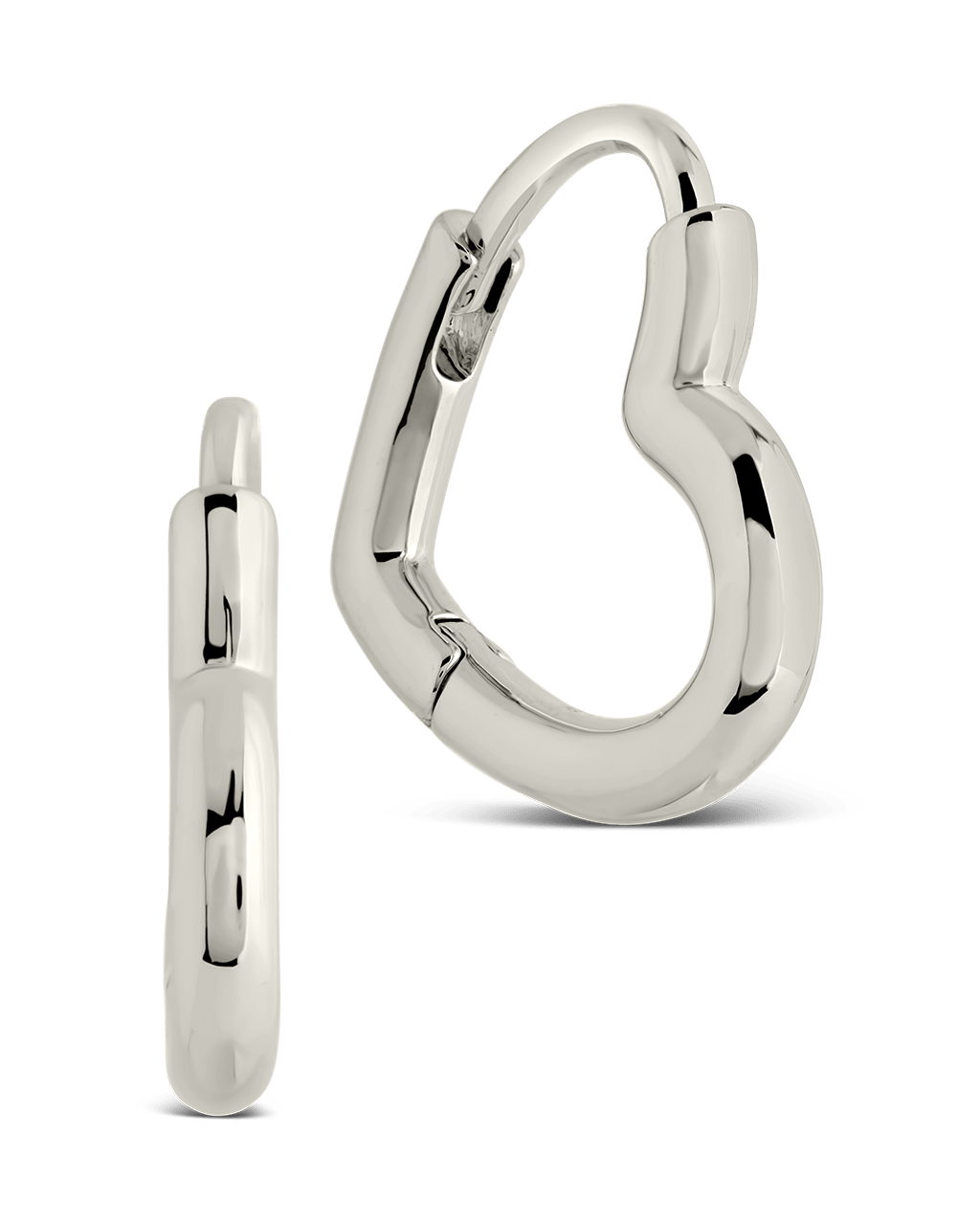 Elle Heart Micro Hoop Earrings - Sterling Forever