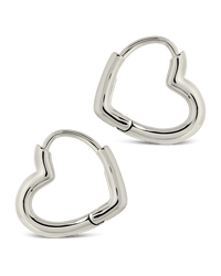 Elle Heart Micro Hoop Earrings - Sterling Forever