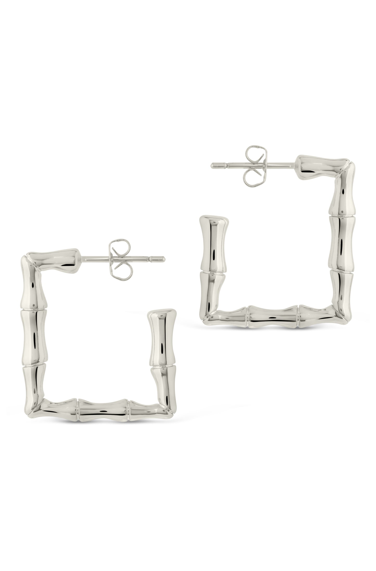 Bamboo Rectangular Hoop Earrings