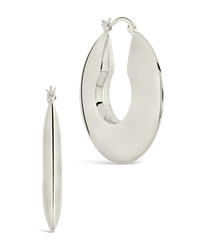 Paige Flat Tube Hoop Earrings - Sterling Forever