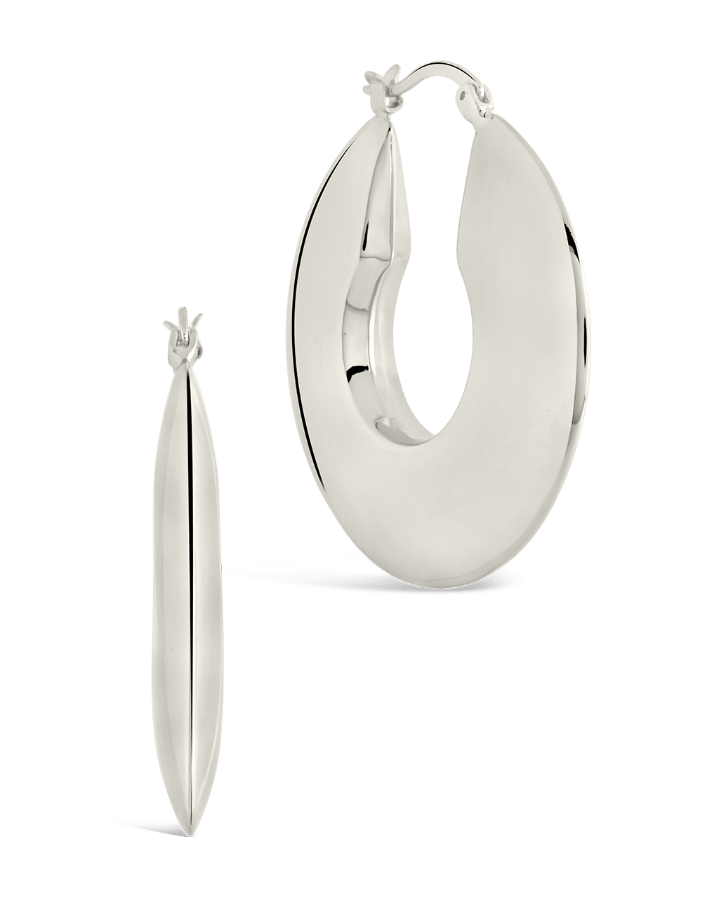 Paige Flat Tube Hoop Earrings - Sterling Forever