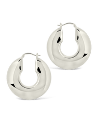 Paige Flat Tube Hoop Earrings - Sterling Forever