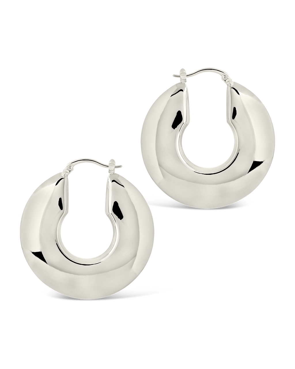 Paige Flat Tube Hoop Earrings - Sterling Forever