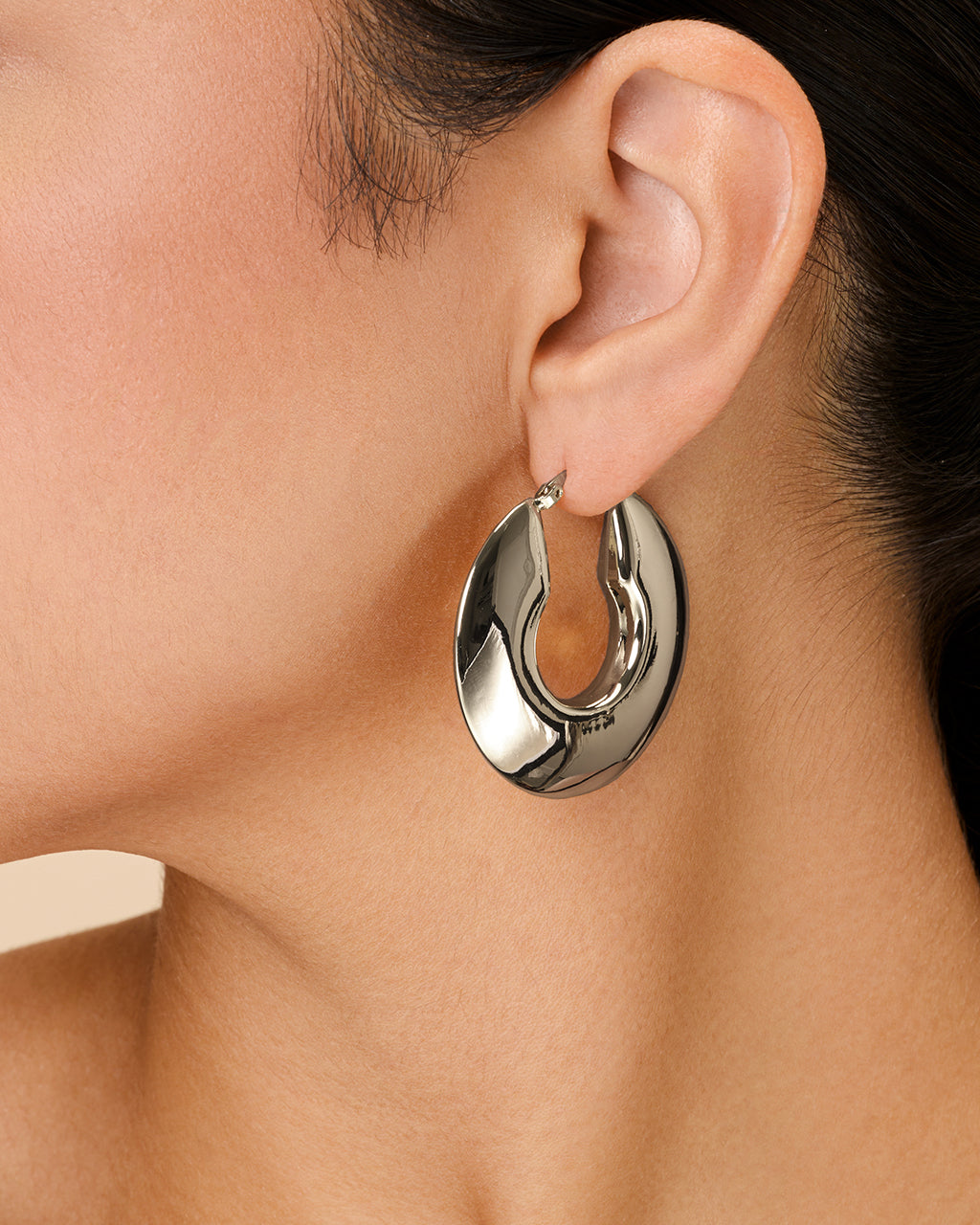 Paige Flat Tube Hoop Earrings