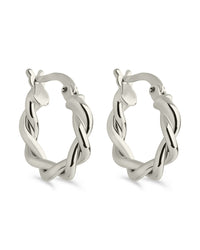 Hazel Textured Twisted Hoop Earrings - Sterling Forever