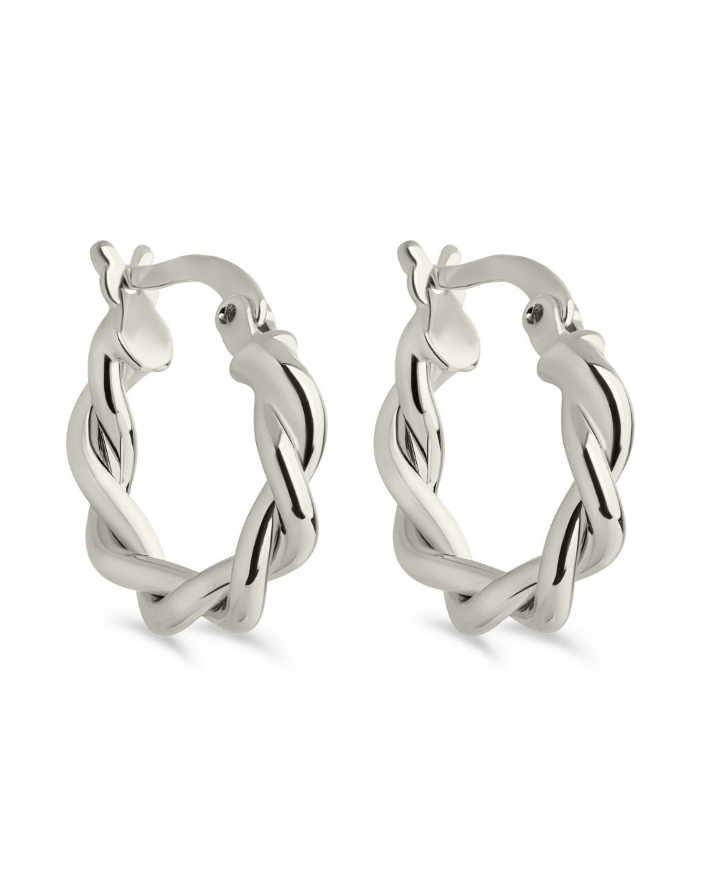 Hazel Textured Twisted Hoop Earrings - Sterling Forever