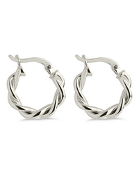 Hazel Textured Twisted Hoop Earrings - Sterling Forever