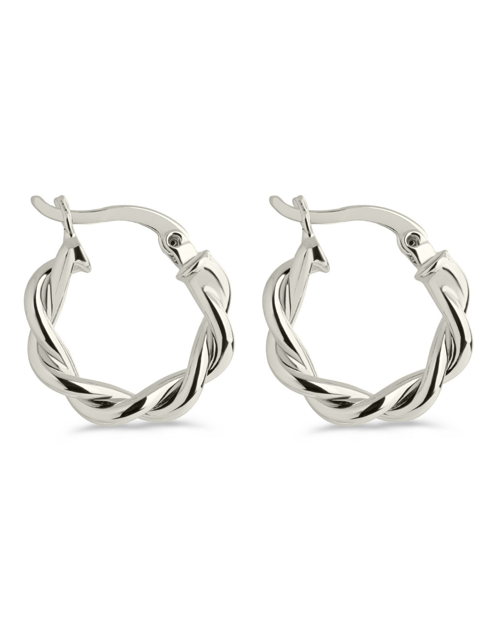 Hazel Textured Twisted Hoop Earrings - Sterling Forever